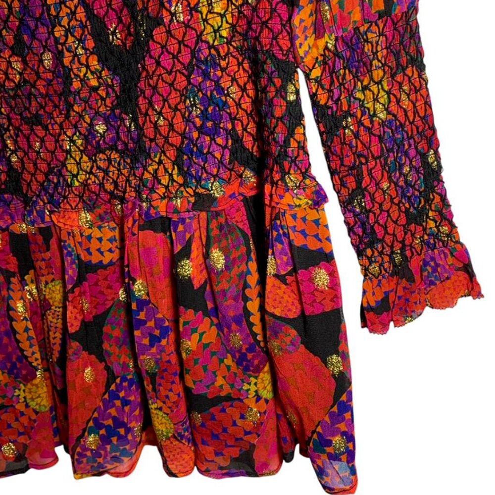 FARM RIO Daisy Smocked Ruffle Mini Dress - Picture 8 of 11